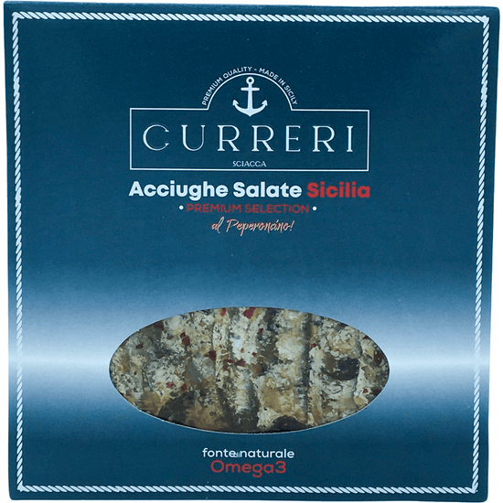 Acciughe salate di Sicilia al Peperoncino - Dolce Vita Shop - Curreri - Pesce