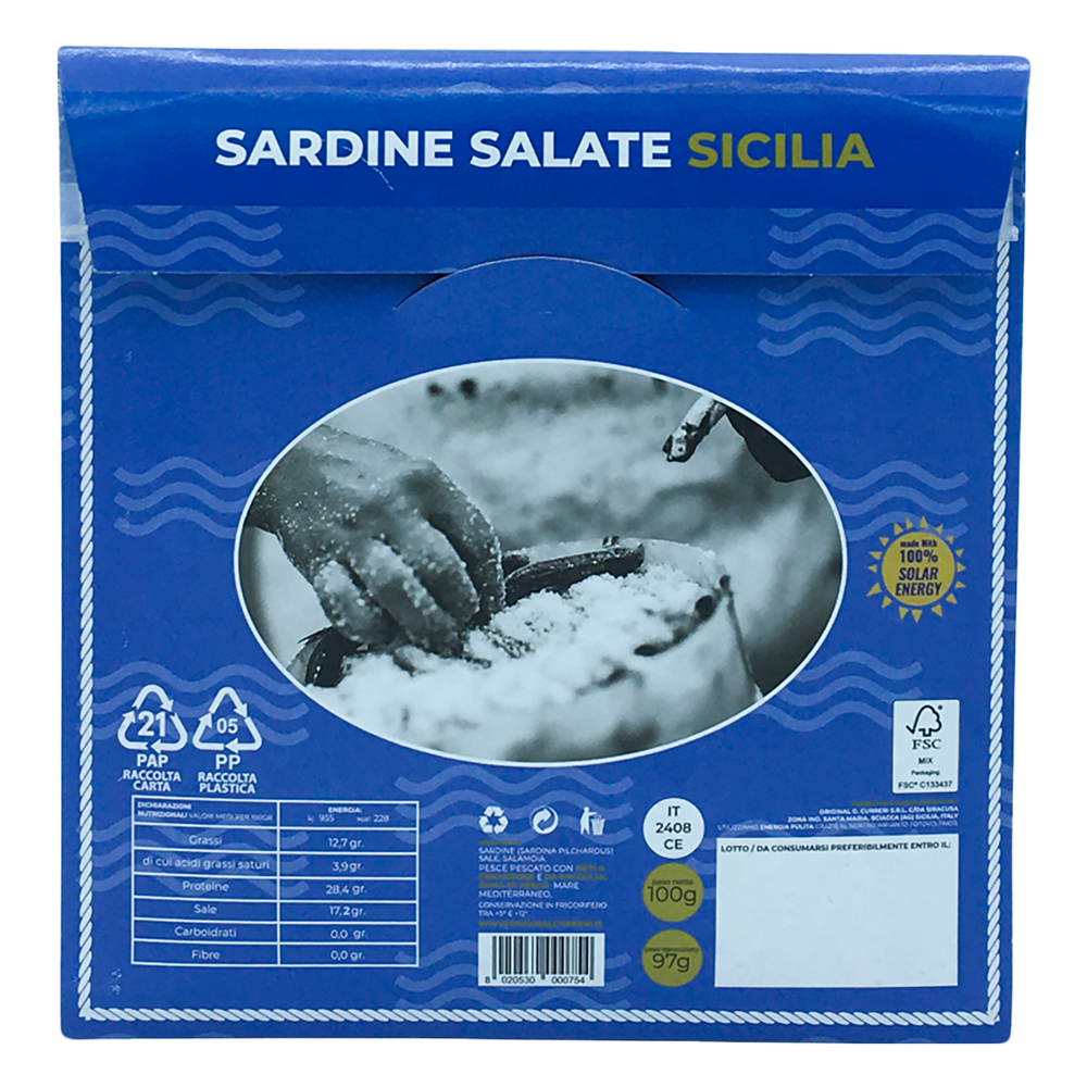 Sardine salate di Sicilia - Dolce Vita Shop - Curreri - Pesce