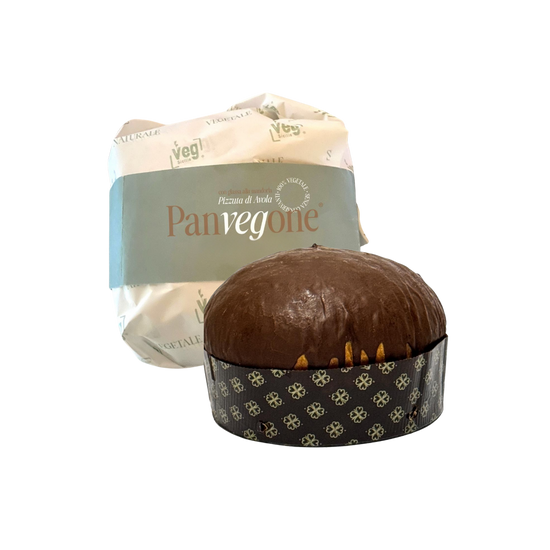 Panettone con glassa alla Carrubba siciliana e Gocce di Cioccolato Vegano | VegSicilia