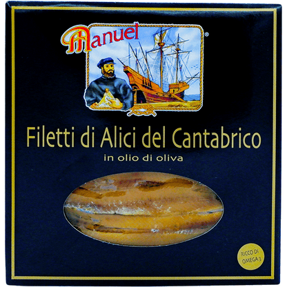 Filetti di alici del Cantabrico in olio d&