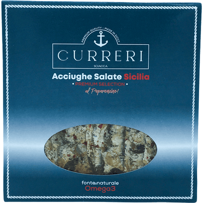 Acciughe salate di Sicilia al Peperoncino - Dolce Vita Shop - Curreri - Pesce