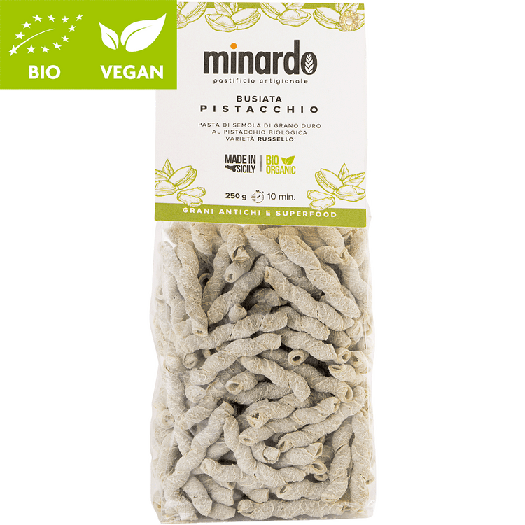 Busiate al Pistacchio Bio - Dolce Vita Shop - Minardo - Pasta di grano antico