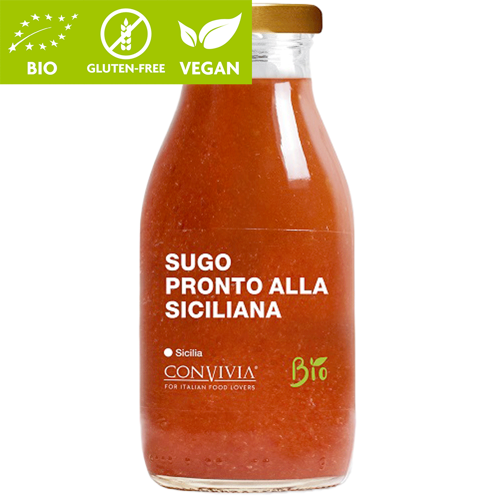 Sugo pronto di pomodoro ciliegino alla siciliana Biologico - Dolce Vita Shop - Convivia - Sugo