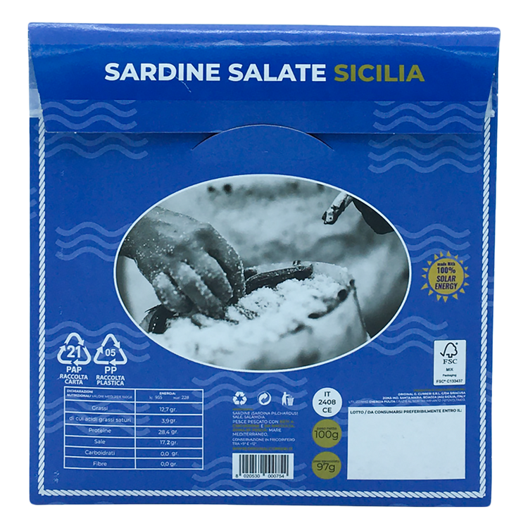 Sardine salate di Sicilia - Dolce Vita Shop - Curreri - Pesce